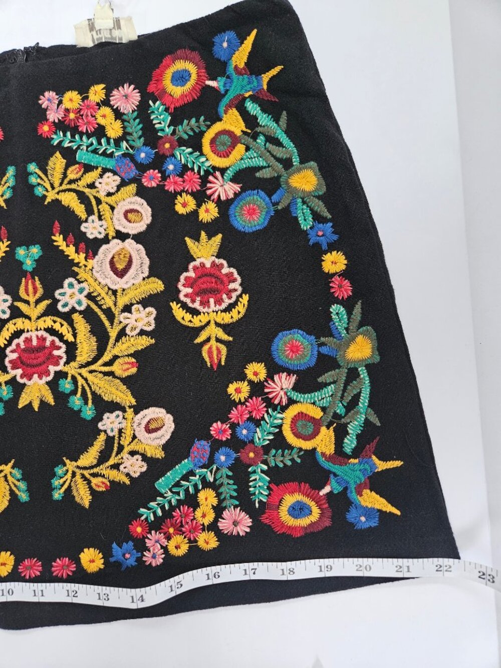 NWT Umgee Floral Embroidered Boho Mini Skirt Black Size Large - Picture 15 of 15